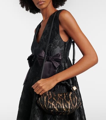 Bou Mini leopard-print cloqué top-handle bag | Ganni