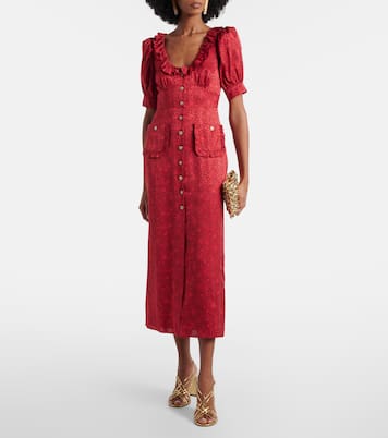 Floral silk jacquard midi dress | Alessandra Rich