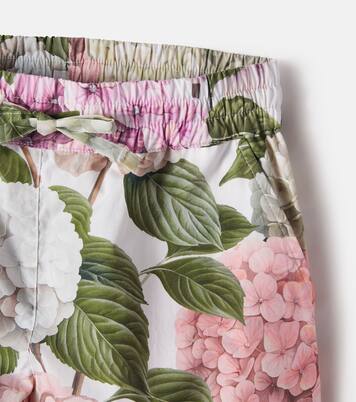 Floral cotton poplin wide-leg pants | Dolce&Gabbana Kids