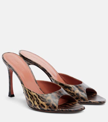 Alexa leopard-print leather mules | Amina Muaddi