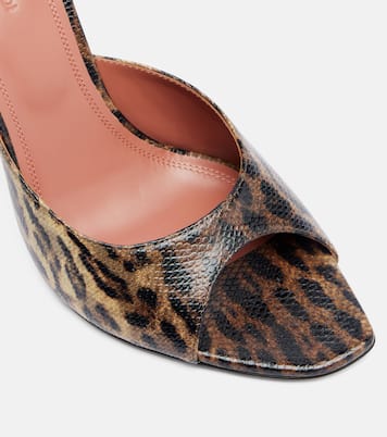 Alexa leopard-print leather mules | Amina Muaddi