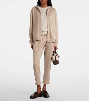 Monili cotton and silk-blend hoodie | Brunello Cucinelli