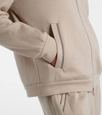 Monili cotton and silk-blend hoodie | Brunello Cucinelli