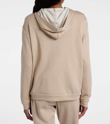 Monili cotton and silk-blend hoodie | Brunello Cucinelli
