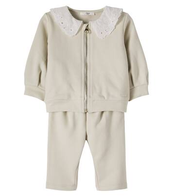 Baby cotton cardigan and pants | Chloé Kids