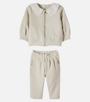Baby cotton cardigan and pants | Chloé Kids