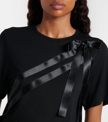 Bow-detail jersey T-shirt | Simone Rocha