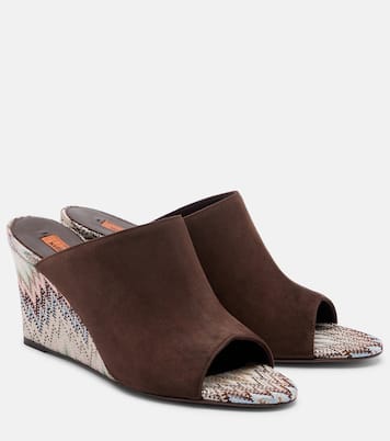 Wedge-Pantoletten Mabel aus Veloursleder | Missoni