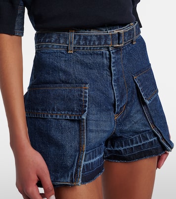 Belted denim shorts | Sacai