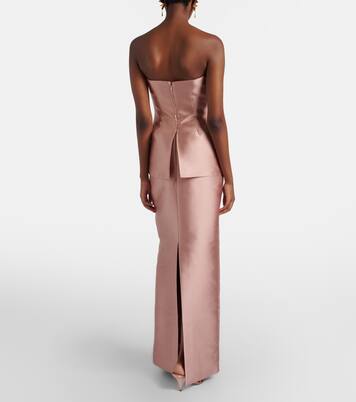 Lucille strapless satin gown | Solace London