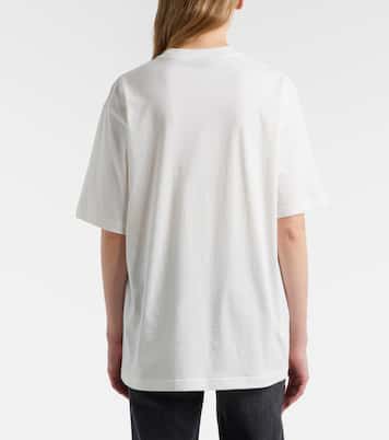 Logo cotton jersey and silk T-shirt | Gucci