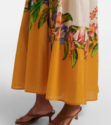 Hilo Stripes beaded floral cotton maxi dress | Farm Rio