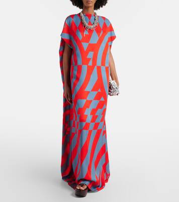 Printed satin maxi dress | Dries Van Noten
