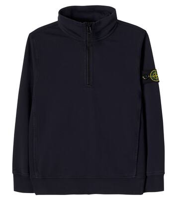 Compass棉质针织半拉链运动衫 | Stone Island Junior
