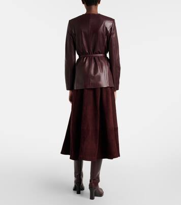 Jupe longue Opera en cuir | Nour Hammour