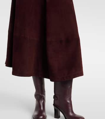 Jupe longue Opera en cuir | Nour Hammour