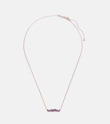 Frenesia Bar 14kt gold necklace with rhodolite and diamonds | Suzanne Kalan