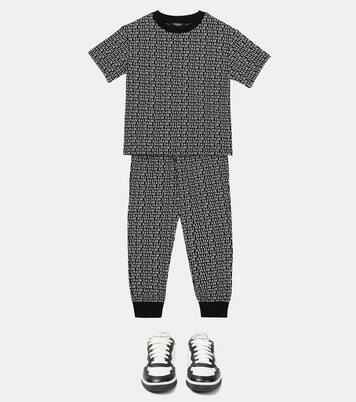 Logo cotton-blend sweatpants | Balmain Kids