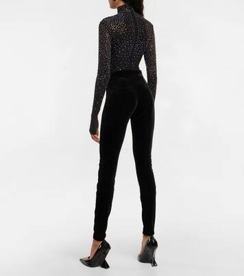 High-rise velvet leggings | Alex Perry