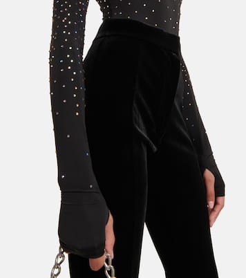 High-rise velvet leggings | Alex Perry
