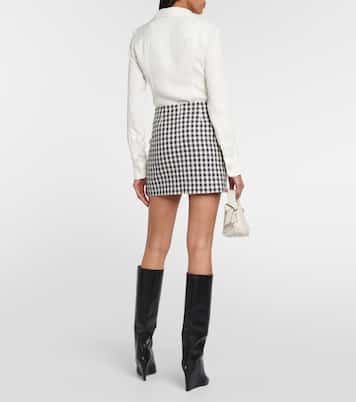 Minifalda de algodón y lana a cuadros | Ami Paris