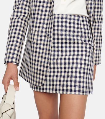 Minifalda de algodón y lana a cuadros | Ami Paris