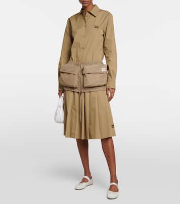 Ballerine in pelle con logo | Miu Miu