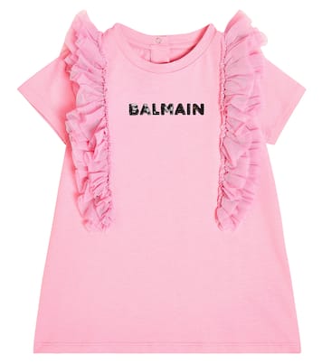Baby Kleid aus Baumwoll-Jersey | Balmain Kids
