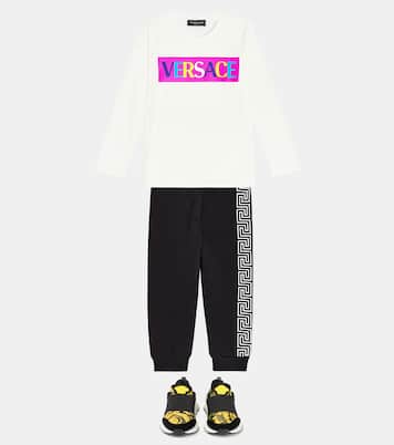 Camiseta en jersey de algodón estampada | Versace Kids