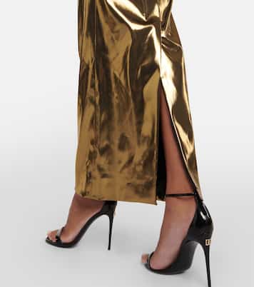 Abito lungo in raso laminato | Dolce&Gabbana