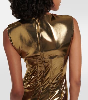 Abito lungo in raso laminato | Dolce&Gabbana