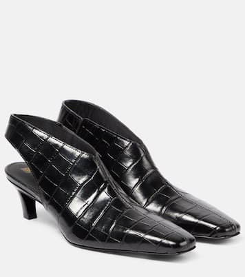 Pumps slingback The Mid Heel Croco in pelle | Toteme