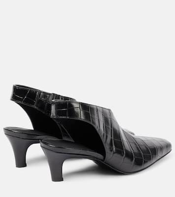 Pumps slingback The Mid Heel Croco in pelle | Toteme