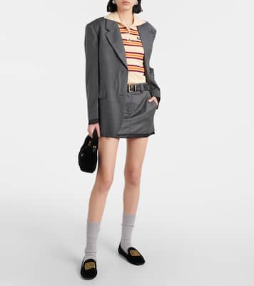 Polo in seta e cotone a righe | Miu Miu