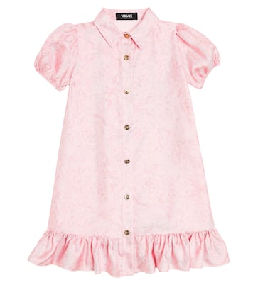 Barocco silk twill dress | Versace Kids