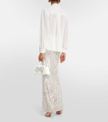 Bluse aus Chiffon mit Spitze | Self-Portrait