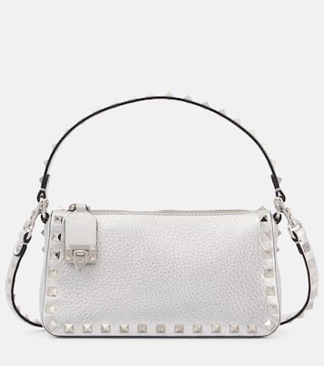 Schultertasche Rockstud Small aus Metallic-Leder | Valentino Garavani