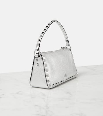 Schultertasche Rockstud Small aus Metallic-Leder | Valentino Garavani