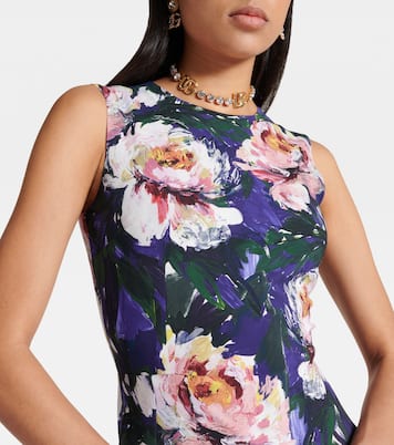 Vestido midi de cady floral | Dolce&Gabbana