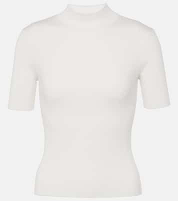 Top de cuello alto de mezcla de seda | Oscar de la Renta