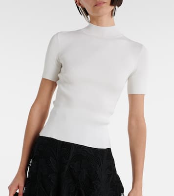 Top de cuello alto de mezcla de seda | Oscar de la Renta