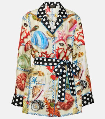 Camicia Capri in raso di seta con stampa | Dolce&Gabbana