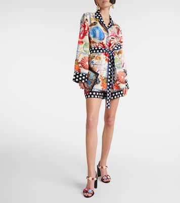 Camicia Capri in raso di seta con stampa | Dolce&Gabbana