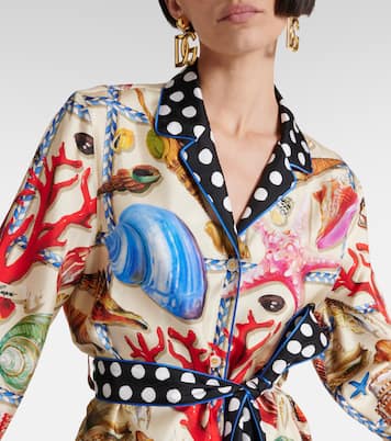 Camicia Capri in raso di seta con stampa | Dolce&Gabbana
