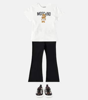 Pantaloni in misto cotone con logo | Moschino Kids