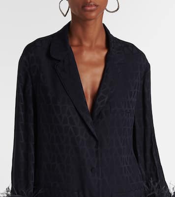 Camicia Toile Iconographe in seta con piume | Valentino