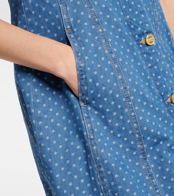 Polka-dot denim minidress | Ganni