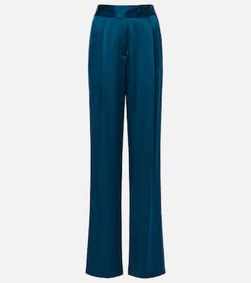 Pantaloni a gambla larga in raso di seta | The Sei