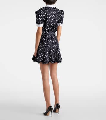 Vestido corto de sarga de seda con lunares | Rodarte