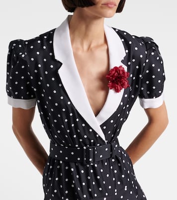 Vestido corto de sarga de seda con lunares | Rodarte